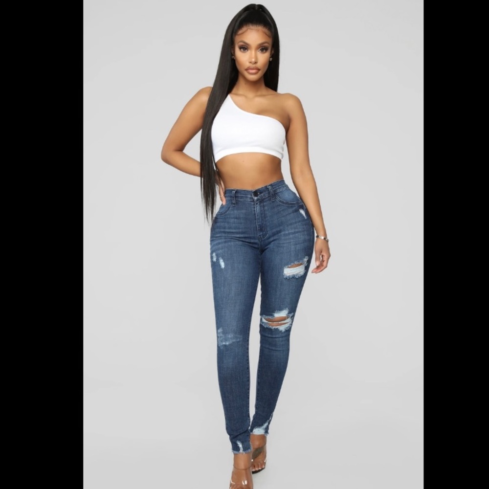 Fashion Nova High Rise Stretchy Ankle Jeans